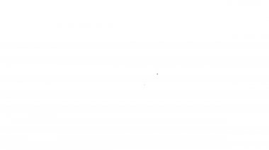 Beyaz arka planda izole edilmiş siyah çizgi konuşma balonu. 4K Video hareketli grafik canlandırması