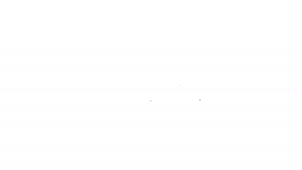 Línea negra Barra de jabón con icono de espuma aislada sobre fondo blanco. Jabonera con burbujas. Animación gráfica de vídeo 4K — Vídeo de stock