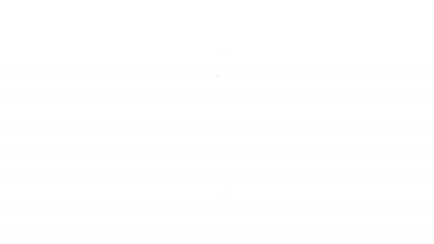 Черная линия Хлопок тампон для ушей значок изолирован на белом фоне. Видеографическая анимация 4K — стоковое видео
