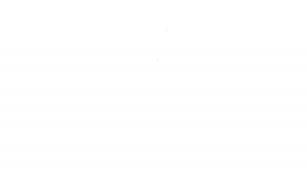 Černá čára Makeup štětec ikona izolované na bílém pozadí. Grafická animace pohybu videa 4K — Stock video