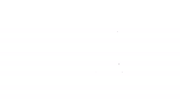 Pó de maquiagem de linha preta com ícone de espelho isolado no fundo branco. Animação gráfica em movimento de vídeo 4K — Vídeo de Stock