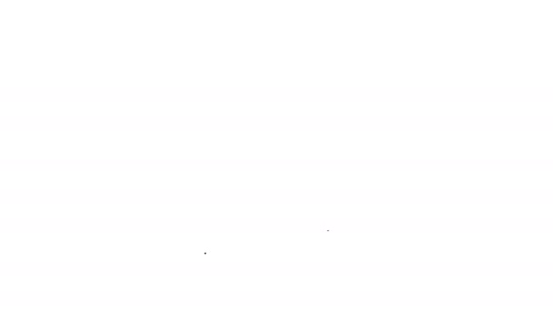 Línea negra Icono de imagen aislado sobre fondo blanco. Animación gráfica de vídeo 4K — Vídeo de stock