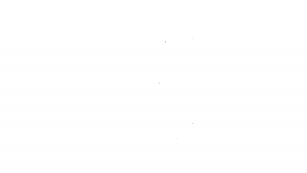 Μαύρη γραμμή Ντους καμπίνα εικονίδιο απομονώνονται σε λευκό φόντο. 4K Γραφική κίνηση κίνησης βίντεο — Αρχείο Βίντεο