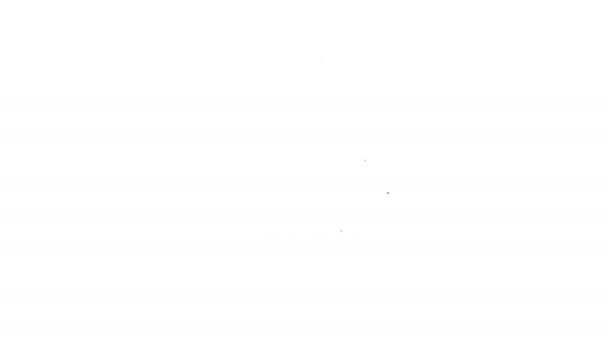 Línea negra Icono de chimenea interior aislado sobre fondo blanco. Animación gráfica de vídeo 4K — Vídeo de stock