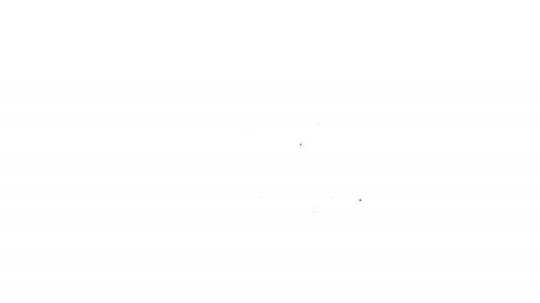 Σκελετός μαύρης γραμμής στο εικονίδιο τραπεζιού που απομονώνεται σε λευκό φόντο. 4K Γραφική κίνηση κίνησης βίντεο — Αρχείο Βίντεο
