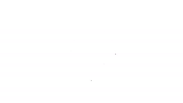Μαύρο ρολόι γραμμή εικονίδιο απομονώνονται σε λευκό φόντο. Σύμβολο χρόνου. 4K Γραφική κίνηση κίνησης βίντεο — Αρχείο Βίντεο