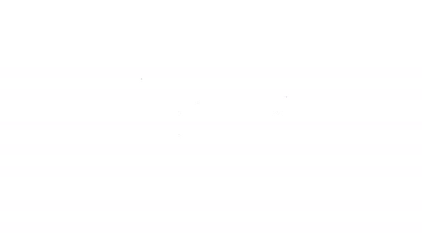 Черная линия Кровать значок изолирован на белом фоне. Видеографическая анимация 4K — стоковое видео