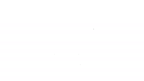 Černá čára Vodní kohoutek ikona izolované na bílém pozadí. Grafická animace pohybu videa 4K — Stock video