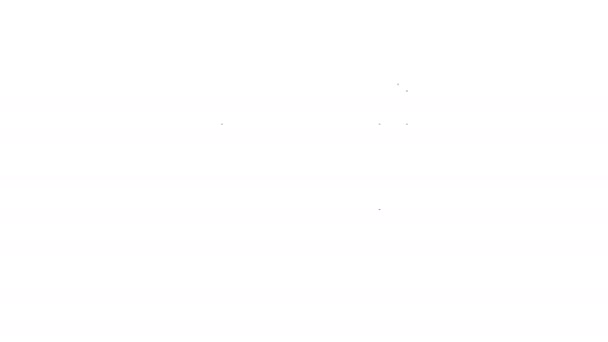 Icono de silla de línea negra aislado sobre fondo blanco. Animación gráfica de vídeo 4K — Vídeo de stock