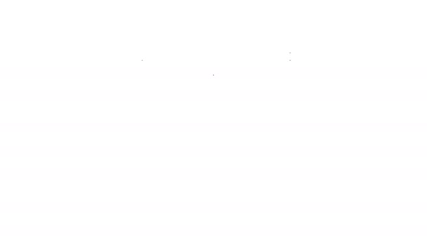 黒い線白い背景に孤立木製のテーブルアイコン。4Kビデオモーショングラフィックアニメーション — ストック動画