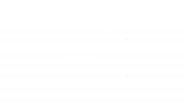 Estante de línea negra con icono de libros aislado sobre fondo blanco. Signo de estantes. Animación gráfica de vídeo 4K — Vídeo de stock
