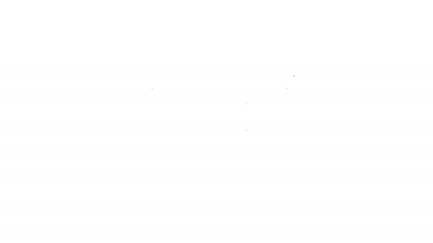 Linha preta Ícone de mesa do escritório isolado no fundo branco. Animação gráfica em movimento de vídeo 4K — Vídeo de Stock