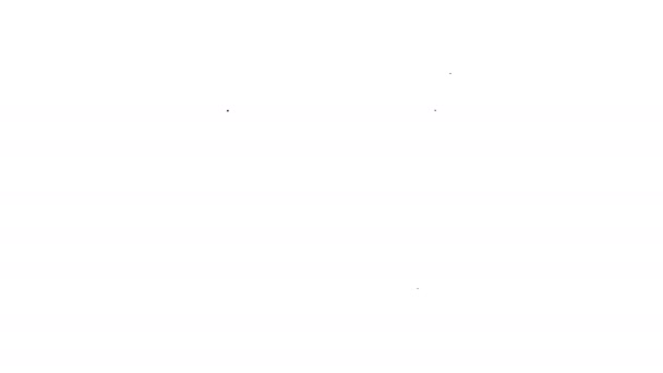 Schwarze Linie Blumentopf-Symbol isoliert auf weißem Hintergrund. 4K Video Motion Grafik Animation — Stockvideo