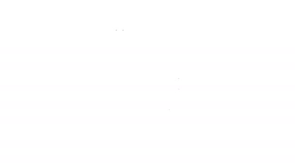 Icono de silla de línea negra aislado sobre fondo blanco. Animación gráfica de vídeo 4K — Vídeos de Stock