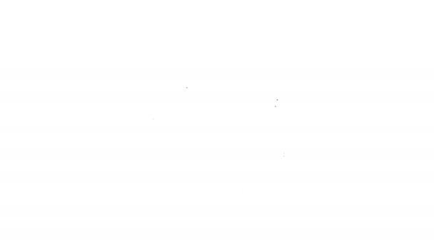 Ligne noire Homme avec une icône casque isolé sur fond blanc. Opérateur de soutien en contact. Concept pour centre d'appels, service d'assistance à la clientèle. Animation graphique de mouvement vidéo 4K — Video