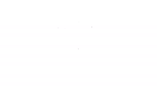 Schwarze Linie Stoppuhr Symbol isoliert auf weißem Hintergrund. Zeitzeichen. Chronometer. 4K Video Motion Grafik Animation — Stockvideo