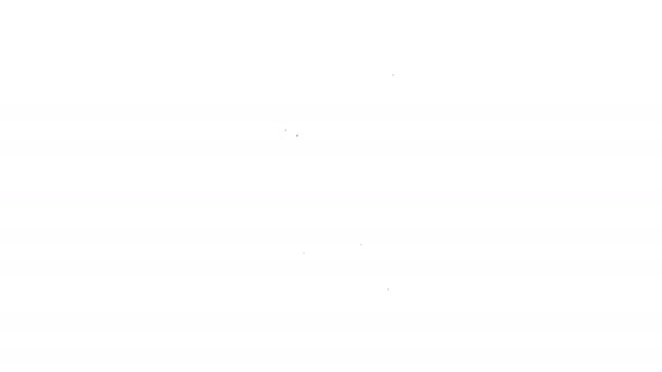 Czarna linia Stara klepsydra z płynącą ikoną piasku odizolowana na białym tle. Piaskowy znak zegara. Koncepcja zarządzania czasem i biznesem. 4K Animacja graficzna ruchu wideo — Wideo stockowe