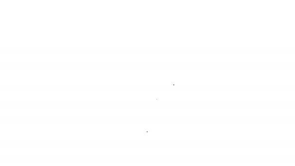 Icono de llamada telefónica de línea negra aislado sobre fondo blanco. Animación gráfica de vídeo 4K — Vídeo de stock