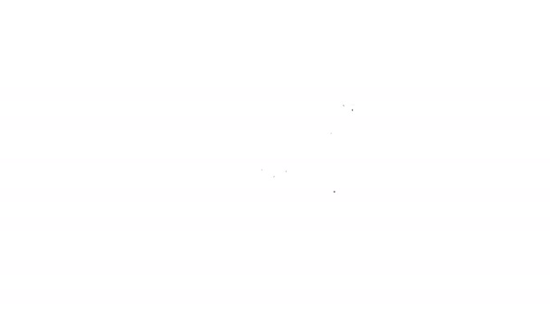 Linha preta Ícone de correio e e-mail isolado no fundo branco. Envelope símbolo e-mail. E-mail sinal de mensagem. Animação gráfica em movimento de vídeo 4K — Vídeo de Stock