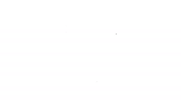 Línea negra Icono de información aislado sobre fondo blanco. Animación gráfica de vídeo 4K — Vídeo de stock