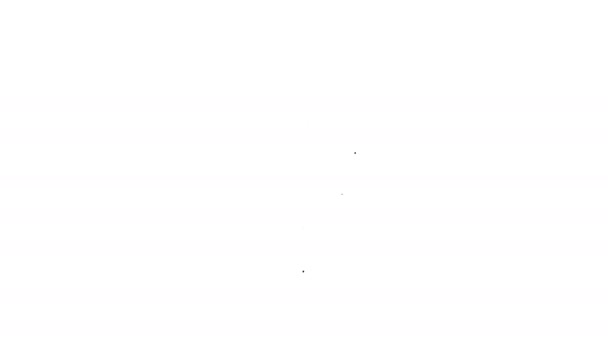 Кнопка "Круг черной линии" и значок уведомления чата изолированы на белом фоне. Новое сообщение, диск, чат, уведомления из социальных сетей. Видеографическая анимация 4K — стоковое видео