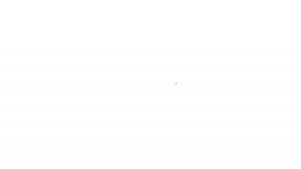 Línea negra Burbuja de voz con icono de llamada telefónica aislado sobre fondo blanco. Animación gráfica de vídeo 4K — Vídeo de stock