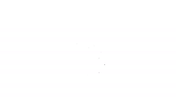 Linea nera Cellulare con icona Domanda ed esclamazione isolata su sfondo bianco. Domande frequenti. Animazione grafica 4K Video motion — Video Stock