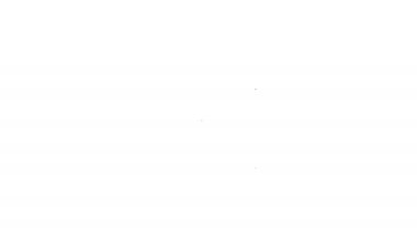 Siyah çizgi Noel eldiveni simgesi beyaz arkaplanda izole edilmiş. 4K Video hareketli grafik canlandırması