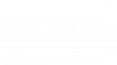 Siyah çizgi spor çantası simgesi beyaz arkaplanda izole edildi. 4K Video hareketli grafik canlandırması