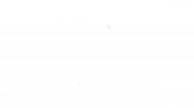 Beyaz arkaplanda siyah çizgili pantolon simgesi izole edildi. 4K Video hareketli grafik canlandırması