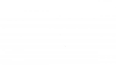 Siyah çizgi polis şapkası ve beyaz arka planda izole papağan ikonu. Polis şapkası işareti. 4K Video hareketli grafik canlandırması