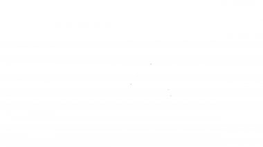 Siyah çizgi polis şapkası ve beyaz arka planda izole papağan ikonu. Polis şapkası işareti. 4K Video hareketli grafik canlandırması