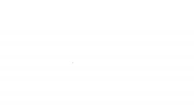 Siyah çizgi anahtarı beyaz arkaplanda izole edilmiş kalp şekli simgesi. Sevgililer Günü sembolü. 4K Video hareketli grafik canlandırması