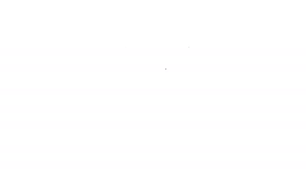Icono de falda de línea negra aislado sobre fondo blanco. Animación gráfica de vídeo 4K — Vídeo de stock