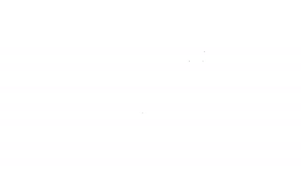 Negro línea Hombres calzoncillos icono aislado sobre fondo blanco. Ropa interior de hombre. Animación gráfica de vídeo 4K — Vídeos de Stock
