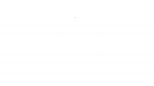黒のライン白い背景に隔離された貨物パンツアイコン。4Kビデオモーショングラフィックアニメーション — ストック動画