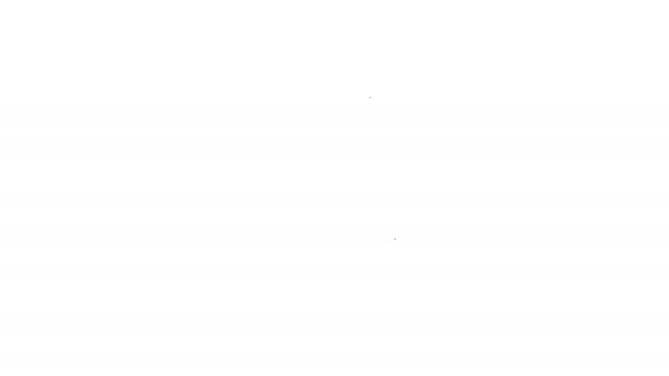 Línea negra Icono de vestido de mujer aislado sobre fondo blanco. Señal de ropa. Animación gráfica de vídeo 4K — Vídeo de stock