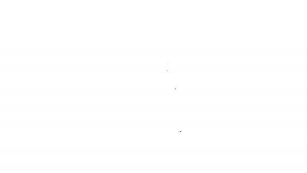 Черная линия Мобильный телефон с сердцем значок изолирован на белом фоне. День Святого Валентина. Видеографическая анимация 4K — стоковое видео