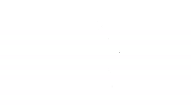 Línea negra Botella con icono de poción de amor aislado sobre fondo blanco. Símbolo de San Valentín. Animación gráfica de vídeo 4K — Vídeo de stock