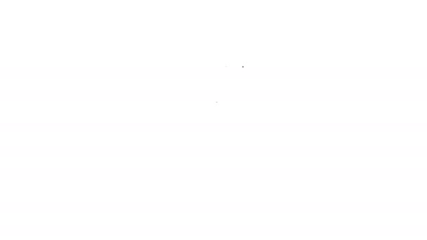 Czarna linia ikona lizaka odizolowana na białym tle. Znak słodyczy. Jedzenie, pyszny symbol. Walentynki. Symbol miłości. 4K Animacja graficzna ruchu wideo — Wideo stockowe
