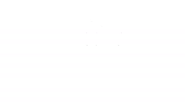 Zwarte lijn Cadeaudoosje en hartpictogram geïsoleerd op witte achtergrond. Valentijnsdag. 4K Video motion grafische animatie — Stockvideo