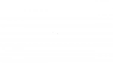 Beyaz arka planda izole edilmiş siyah çizgi Ortaçağ demir miğferi. 4K Video hareketli grafik canlandırması