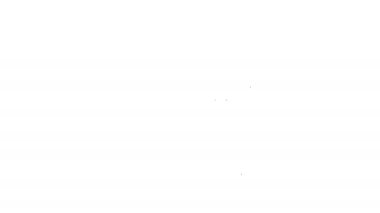 Beyaz arka planda izole edilmiş siyah çizgi Ortaçağ demir miğferi. 4K Video hareketli grafik canlandırması