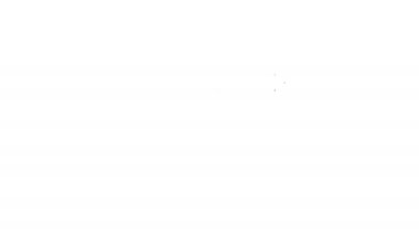 Siyah çizgi beslenme çantası simgesi beyaz arkaplanda izole edildi. 4K Video hareketli grafik canlandırması