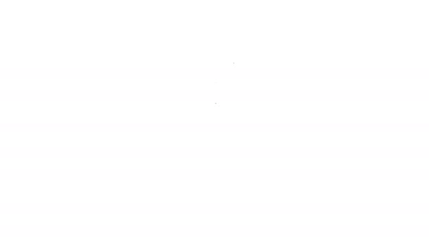 Línea negra Icono de bola de maza encadenada medieval aislado sobre fondo blanco. Arma medieval. Animación gráfica de vídeo 4K — Vídeo de stock