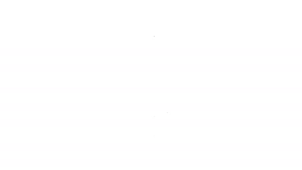 Linha preta Ícone de espada medieval isolado sobre fundo branco. Arma medieval. Animação gráfica em movimento de vídeo 4K — Vídeo de Stock