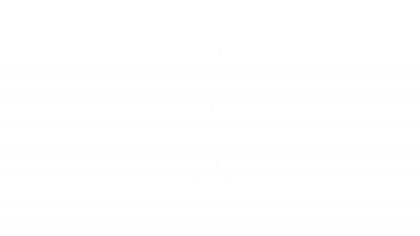 Linha preta Ícone da chama da tocha isolado no fundo branco. Fogo de símbolo quente, poder de chama, flamejante e calor. Animação gráfica em movimento de vídeo 4K — Vídeo de Stock