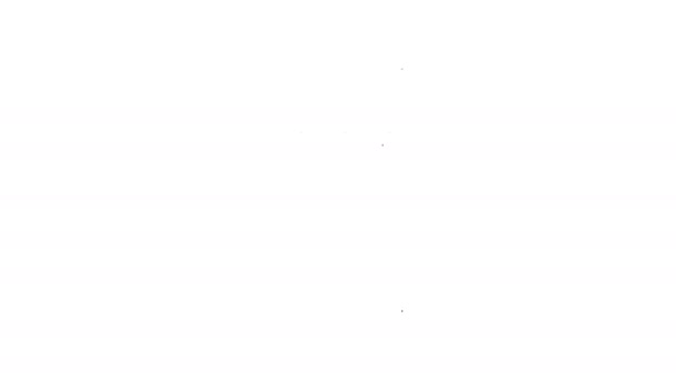 Черная линия Средневековый кубок значок изолирован на белом фоне. Видеографическая анимация 4K — стоковое видео