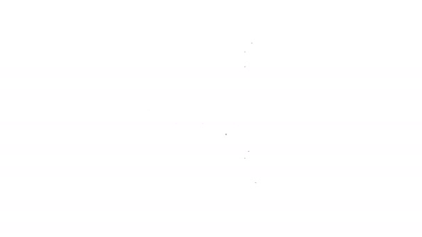 Linea nera Icona in legno isolato su sfondo bianco. Animazione grafica 4K Video motion — Video Stock