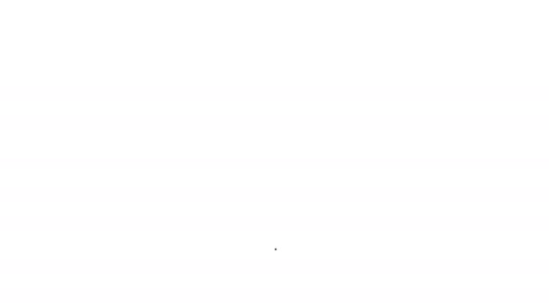 Černá čára Staré klávesy ikona izolované na bílém pozadí. Grafická animace pohybu videa 4K — Stock video